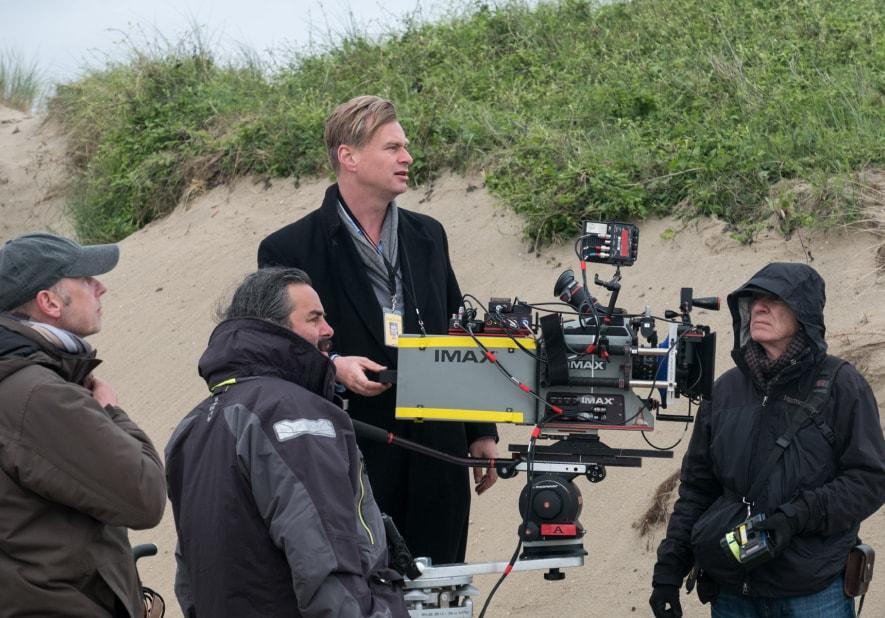 Christopher Nolan with film crew